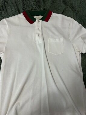 Gucci White Polo with Red and Green Trim